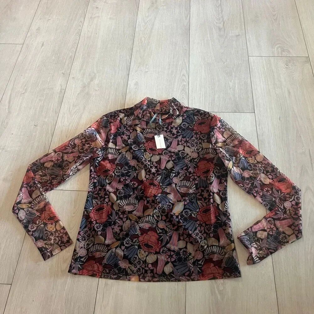 Anthropologie Gauzy Turtleneck top blouse size S